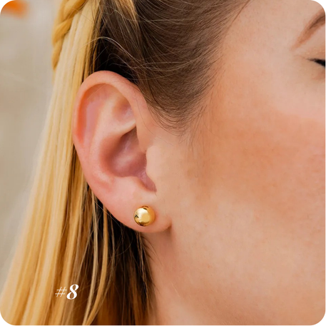 Pendientes Topo Balin Liso # 8