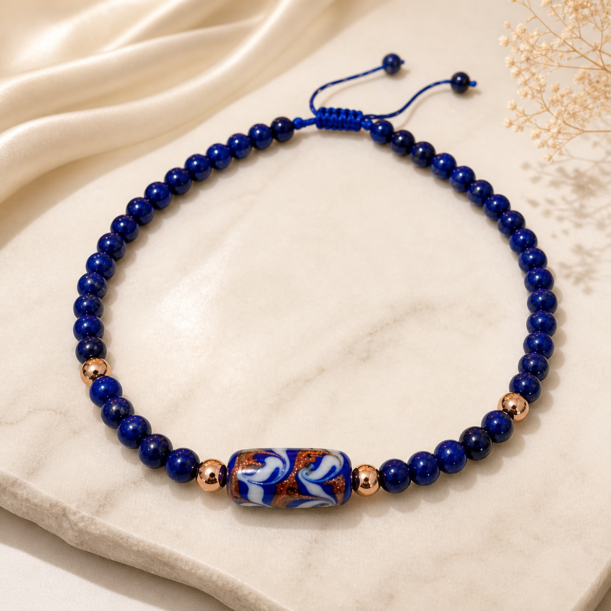 Chocker Intuición ágata azul oscuro