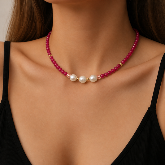 Chocker con perlas de rio 