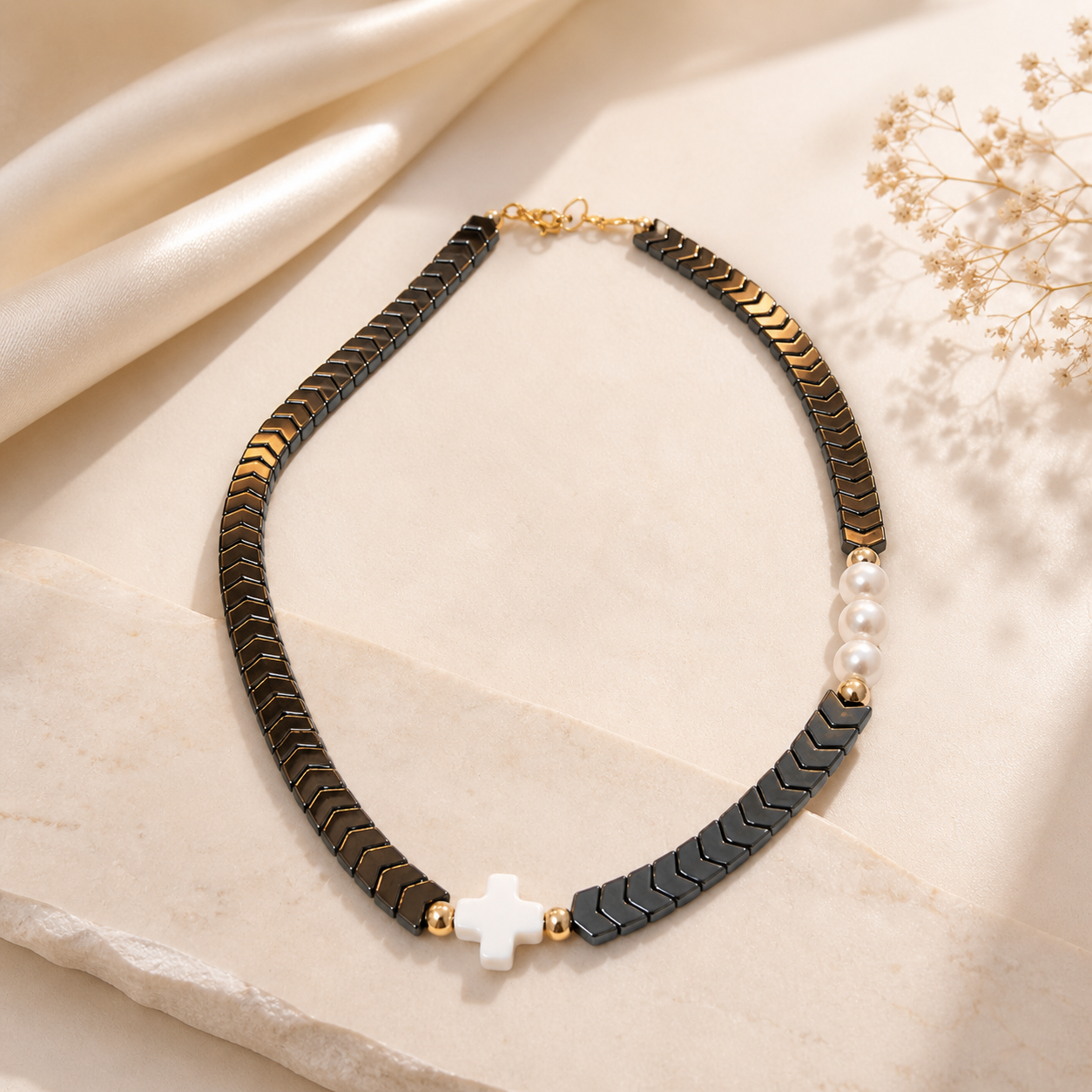 Chocker de piedra hematita