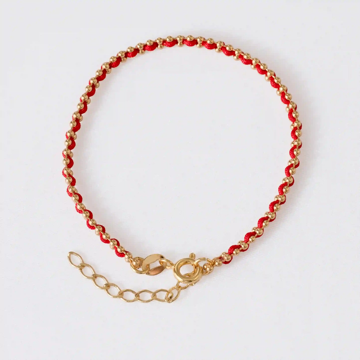 Pulsera Hilo Laminado Rojo