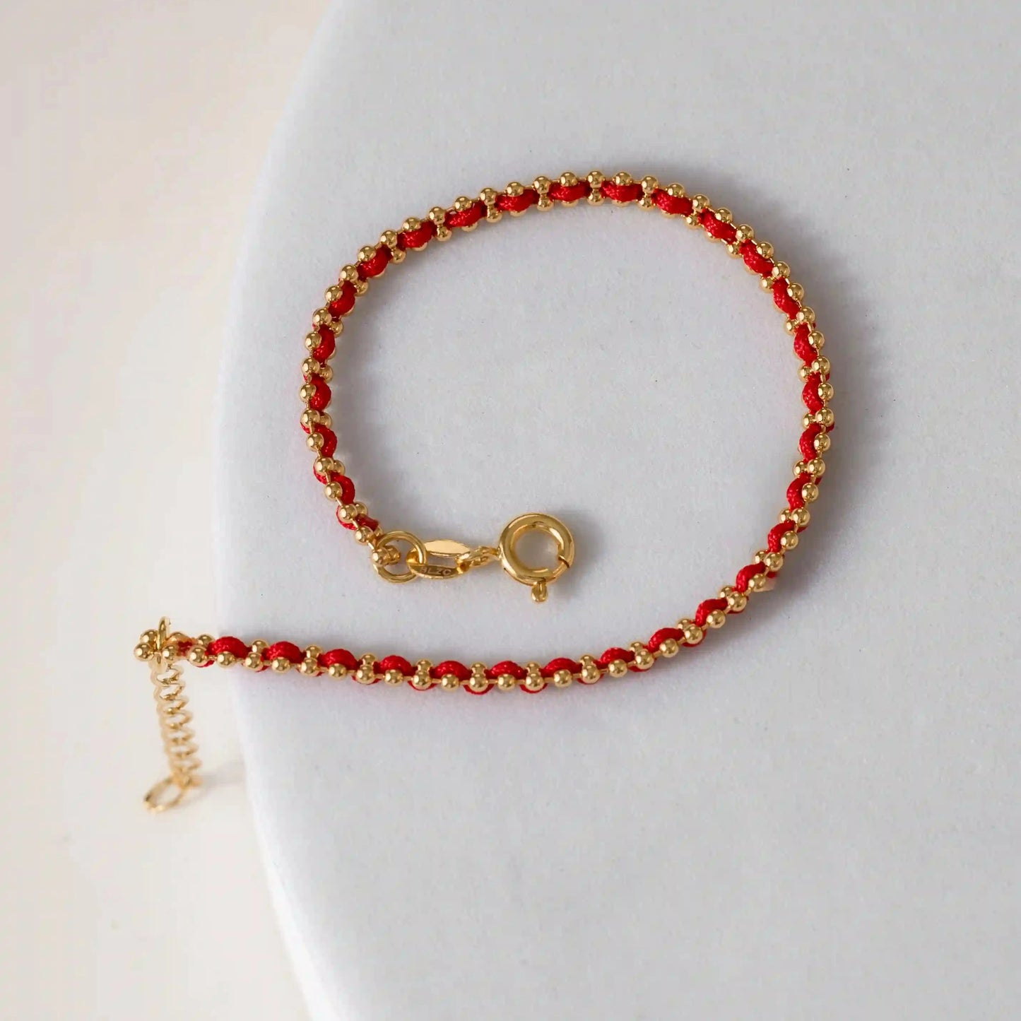 Pulsera Hilo Laminado Rojo