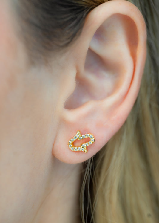 Pendientes Aretes Mano Hamsa Circonias