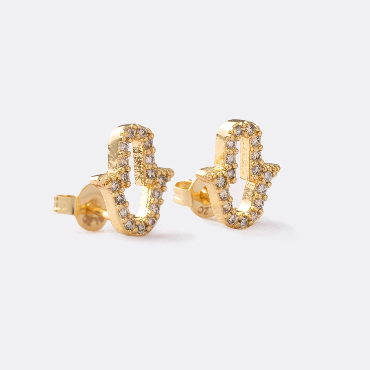 Pendientes Aretes Mano Hamsa Circonias