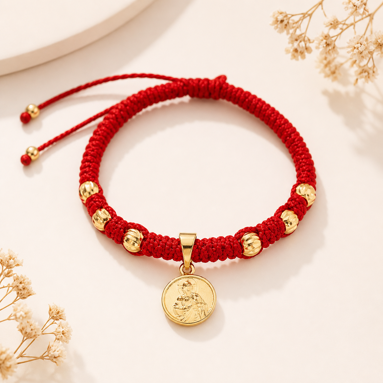 Pulsera San Judas Tadeo en oro laminado